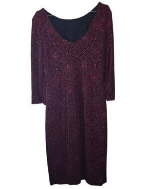 Ignite Evenings Red & Black Glittery Dress